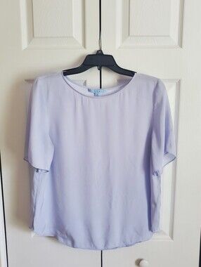 ANTONIO MELANI Light Blue Short-Sleeve Boatneck Blouse